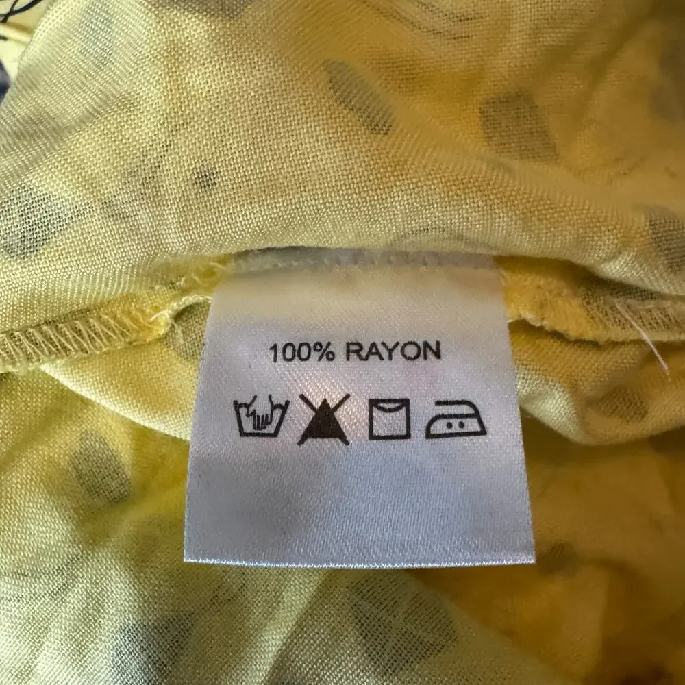 Circus Yellow Kite Print Sleeveless Dress 100% Rayon Made in India UK 20